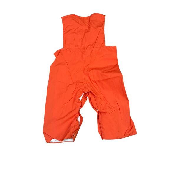 Molly Pop Orange Palmetto Tree Crescent Moon Embroidered Smocked Overalls 12M - Picture 3 of 3